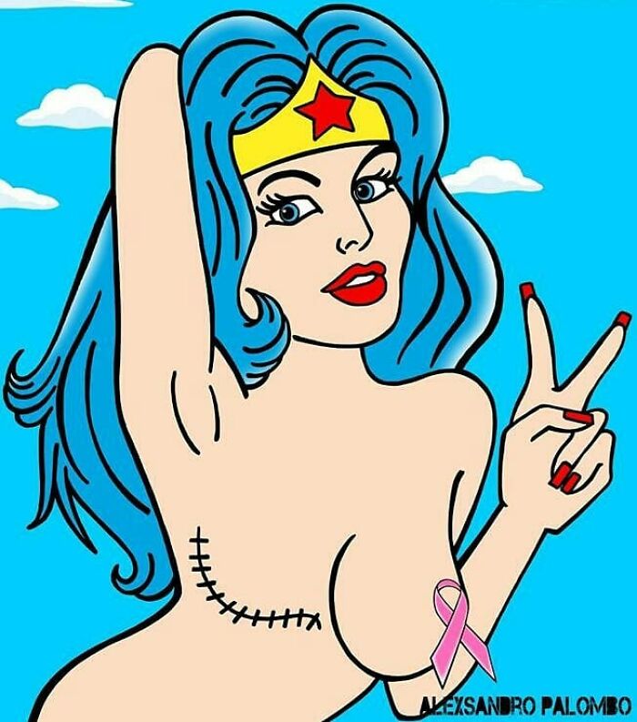 This Artist Created An Awareness Series By Portraying Cartoon Characters As Victims Of Violence Or Breast Cancer