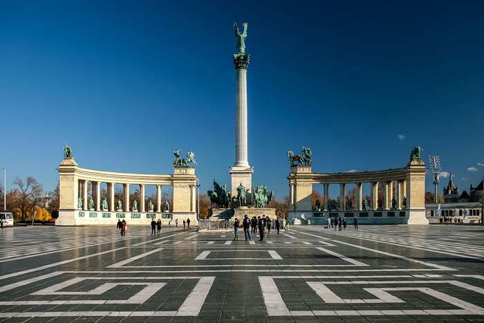 Heroes Square In Budapest, Hungary