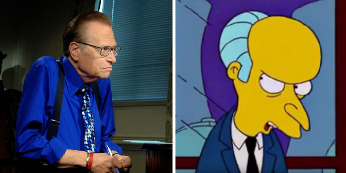 Mr. Burns From The Simpsons and similar looking picture of Larry King 