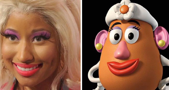 Mrs. Potato and Nicki Minaj looking similar 