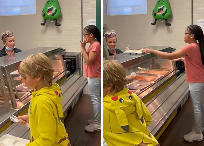 Teacher Notices Students Struggling To Communicate With Deaf Cafeteria Worker, Decides To Teach Them Sign Language Teacher Notices Students Struggling To Communicate With Deaf Cafeteria Worker, Decides To Teach Them Sign Language