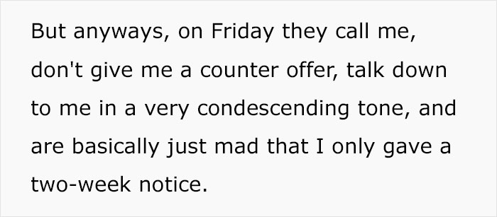 Woman Hands In "Heartfelt" And "Genuine" 2 Weeks' Notice, Gets Insulted In Front Of Her Whole Team Woman Hands In "Heartfelt" And "Genuine" 2 Weeks' Notice, Gets Insulted In Front Of Her Whole Team