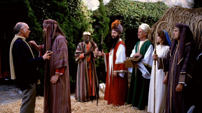 People dressed as prophets, Mary and Joseph 