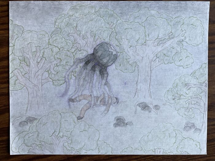 It's A Better Drawing On Paper Than In Picture, Since I'm Much Better At Painting/Drawing Than Photography, But Whatever. I'm A Leftie But Thanks To Public School I've Been Using My Right Hand For Lots Of Stuff Since Kindergarten, Hence The Results Below