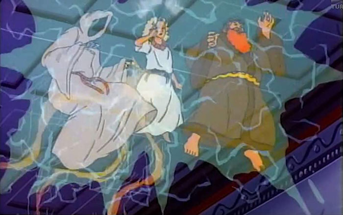 Three ghosts floating in the air