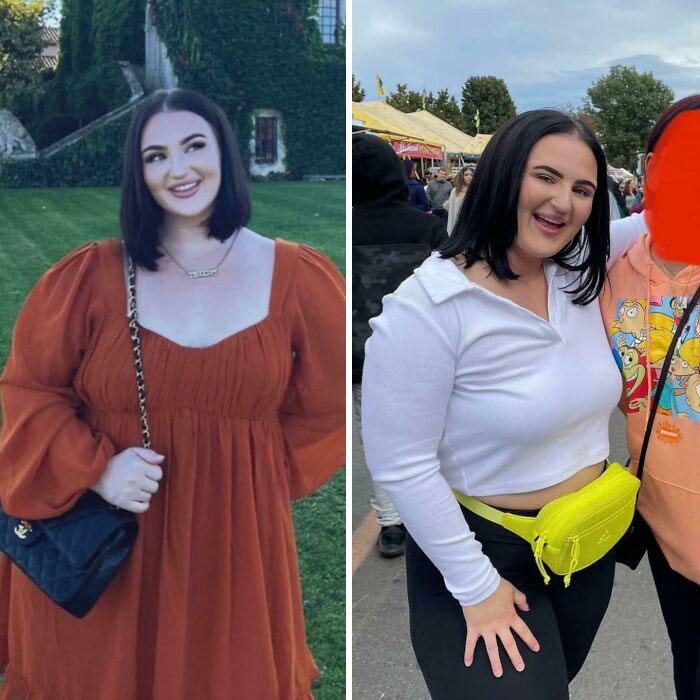 Side-by-side photos revealing Instagram reality with differences in appearance from posed versus candid images.