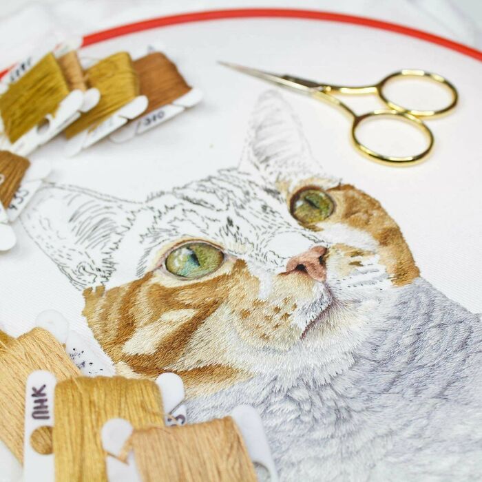 Detailed Pet Embroidery Portrait. It’s Really Challenging Fo Do A Such Realistic Portrait