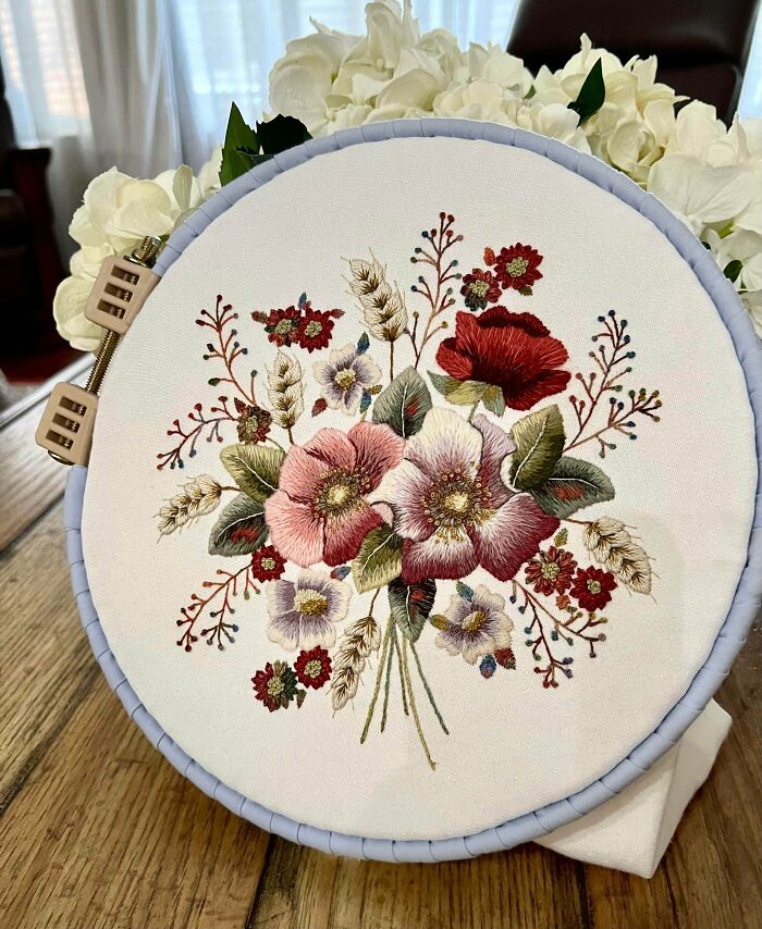 I’ve Been Working On This For A While And I’m Happy To Finally Be Able To Put It Out There. The Last 1.5 Years Have Been Rough, With Multiple Life Changing Events, And Stitching Kept Me Sane. Worked On The Back Looking Better Too. Design By Trish Burr