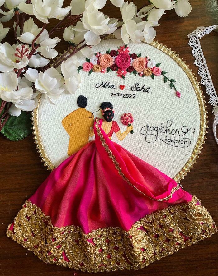 I Made This Custom Made Wedding Hoop For Couples.. Personalised