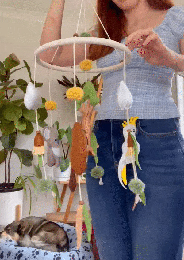 I Spent Weeks Hand Sewing An Aussie Animal Baby Mobile For My Best Friend