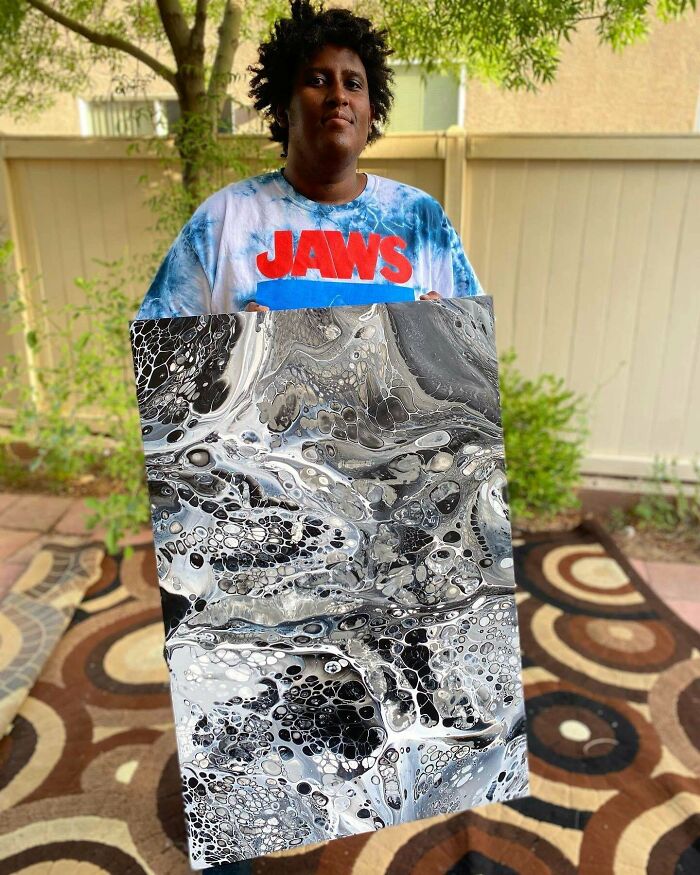 A Black & White Monochromatic Abstract Acrylic Painting I Made