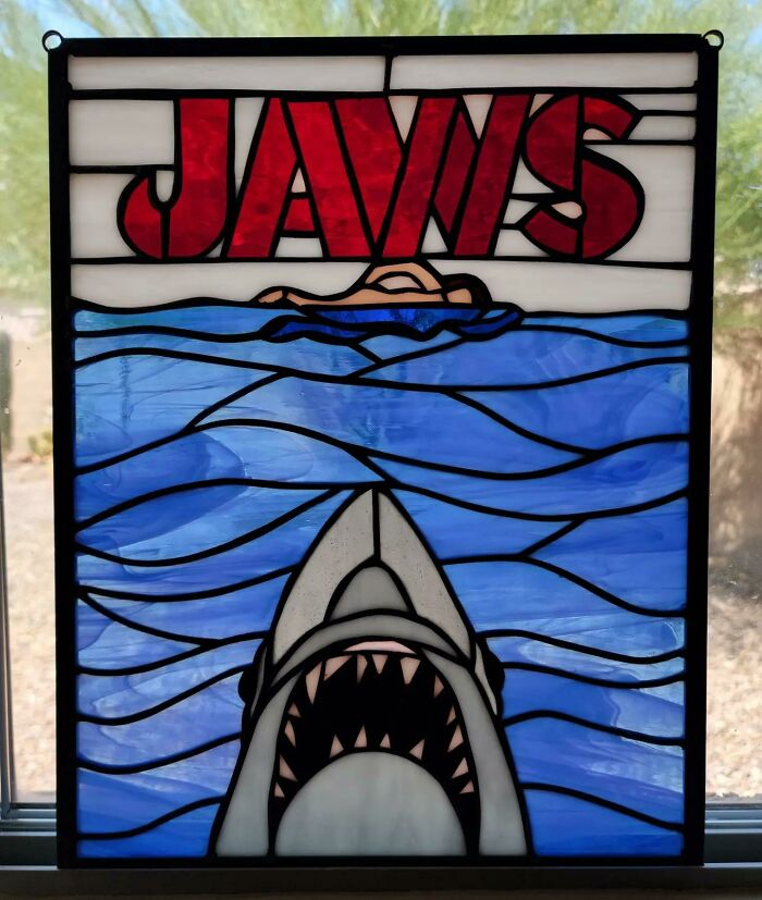 Stained Glass Piece I Finished Up Last Night. Self Drafted Pattern