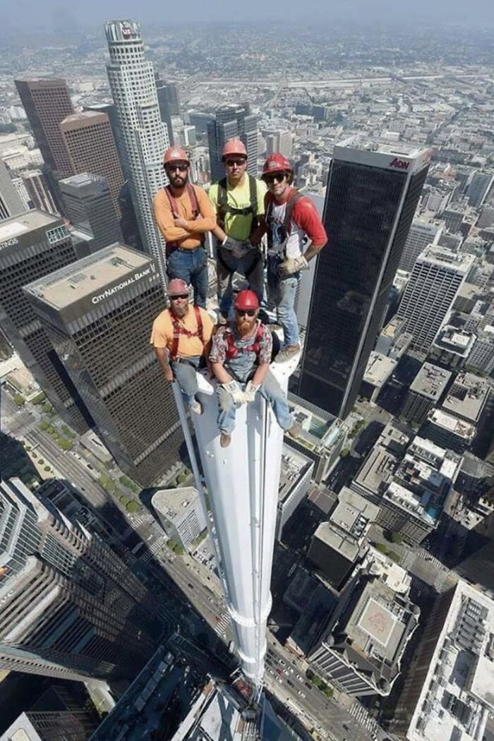Standing On The Spire, Wilshire Grand, Downtown Los Angeles