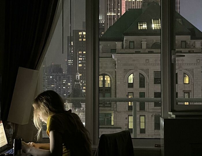Itap Of My Girlfriend Doing Homework In NYC