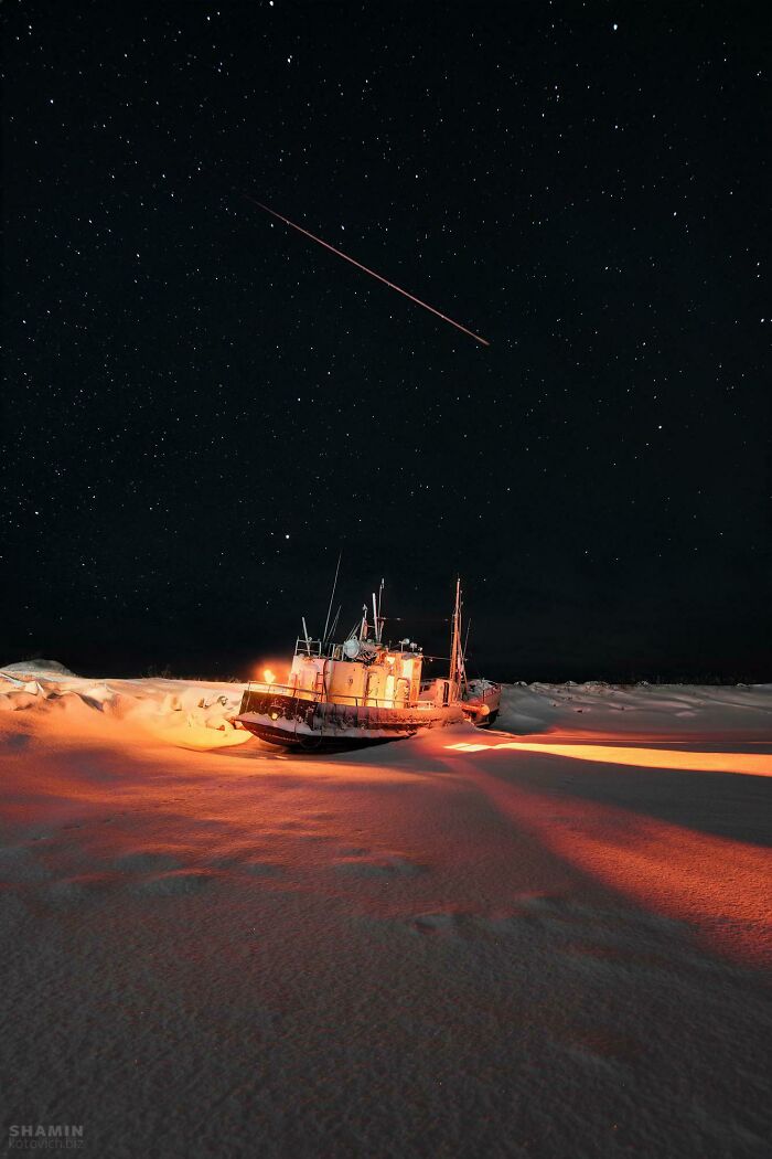 ITAP Of A Ship Frozen In Ice