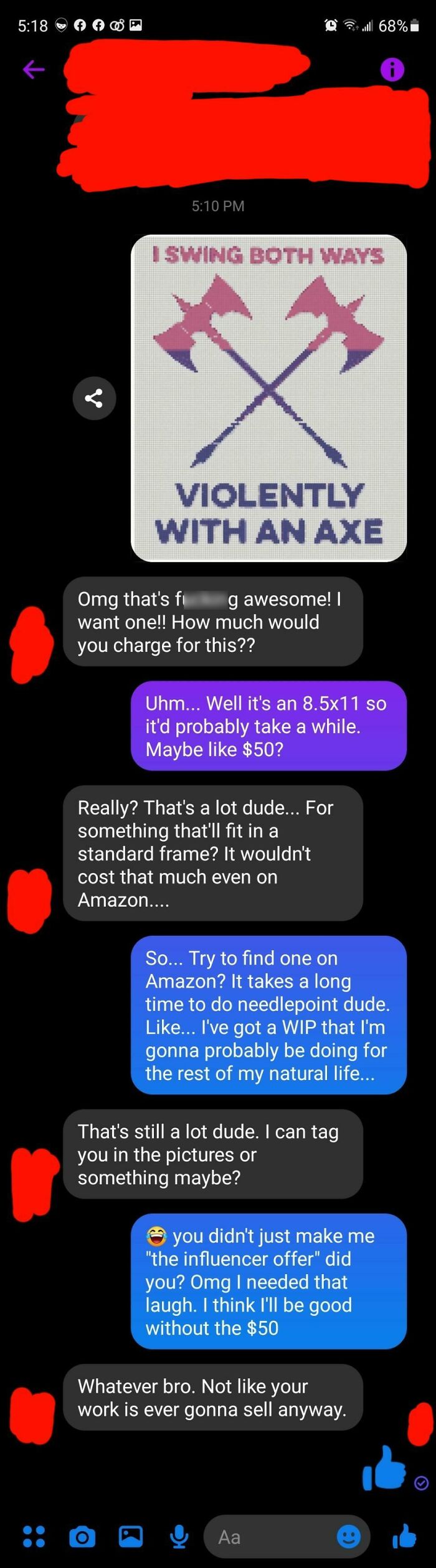 CB "Friend" With Like 120 Facebook Friends Deserves A Free Needlepoint