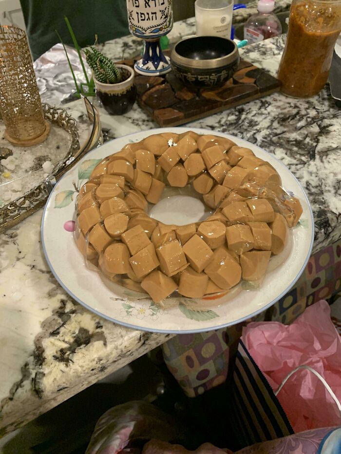 Friend Made A Vegan Cake For Vegan Friend’s Birthday. Both The Hot Dogs And Jelly Are Fully Plant Based Substitutes