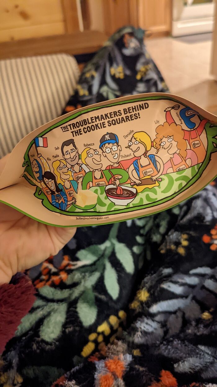 This Bag Of Cookies Has An Illustration Of Their Staff On The Bottom