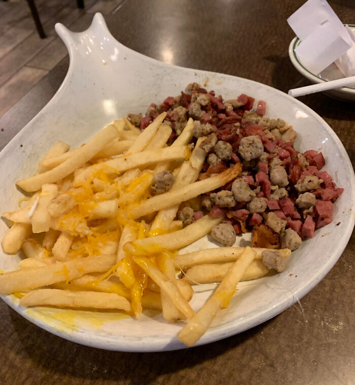 When You Order The “Three Meat Skillet” And This Comes Out