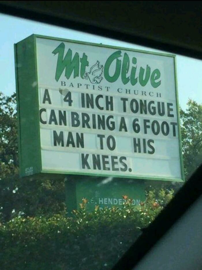 Funny church sign about 4 inch tongue