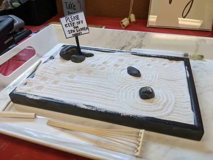 Vandalized The Mini Zen Garden At My College