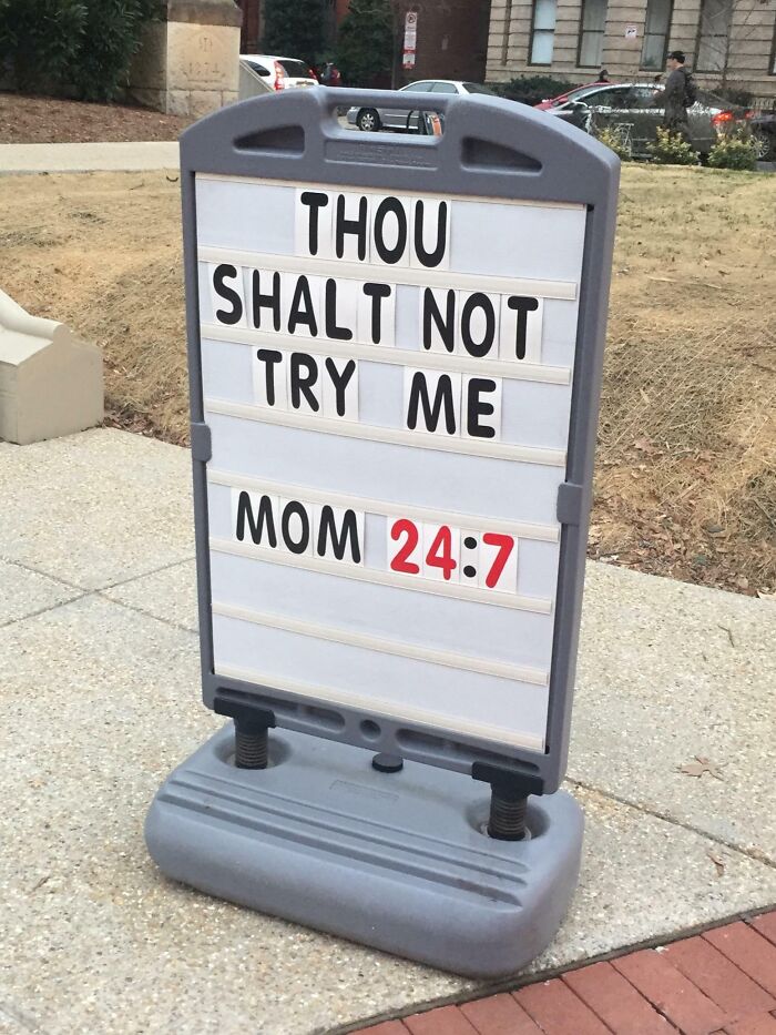 Funny church sign about thou shalt not try me