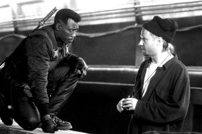 Wesley Snipes, Stephen Norrington And Crew On The Set Of Blade In 1997
