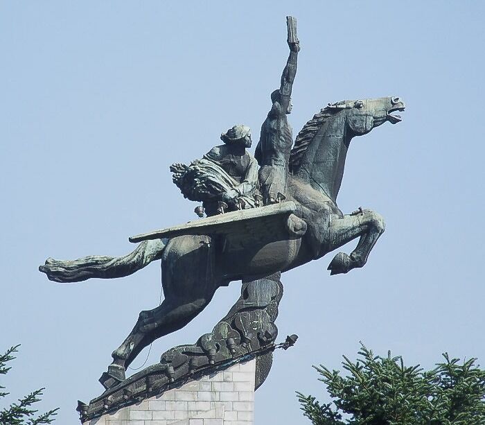Statue of Chollima in a park 