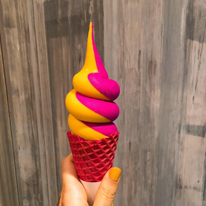Mango And Dragon Fruit Ice Cream