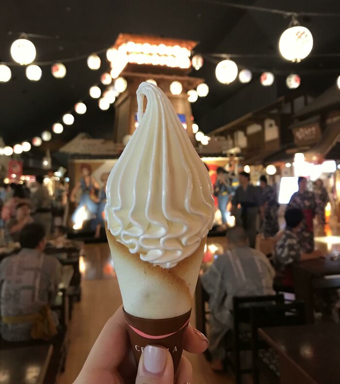 Milky Soft Serve Inside An Onsen