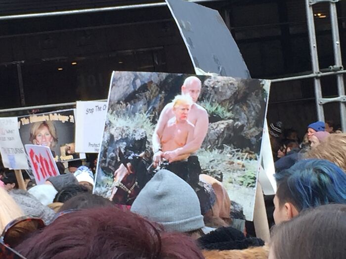 Trump And Putin At The Protest In NYC
