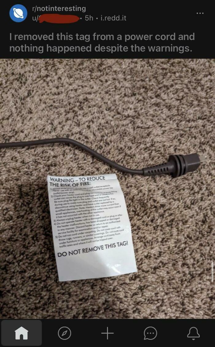 Madlad Removes Tag That Told Him Not To