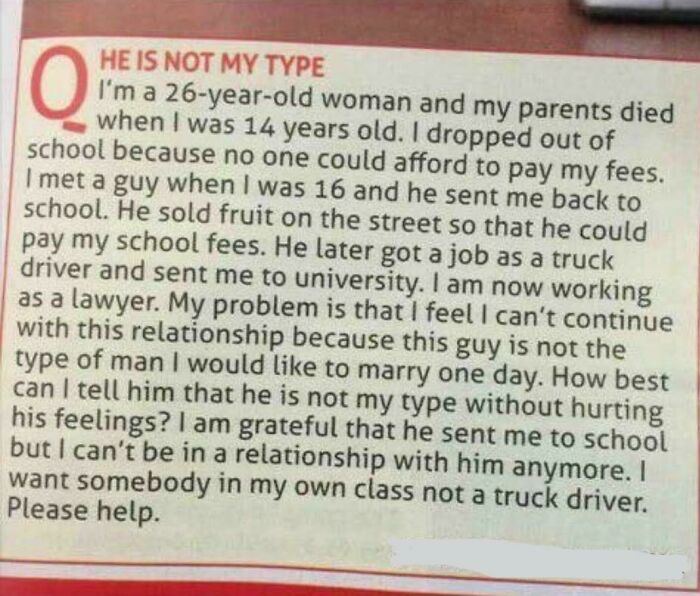 Girl You've Been Using Him