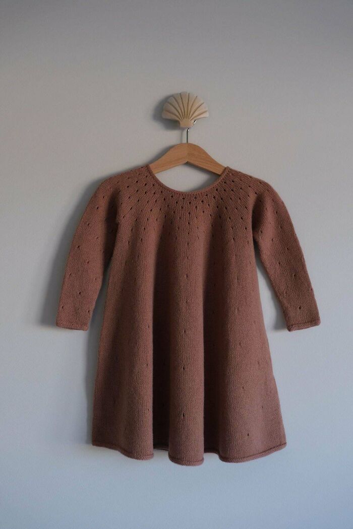 Knitted This Dress For My Daughter. She’s So Proud, Saying "My Daddy Made This For Me"
