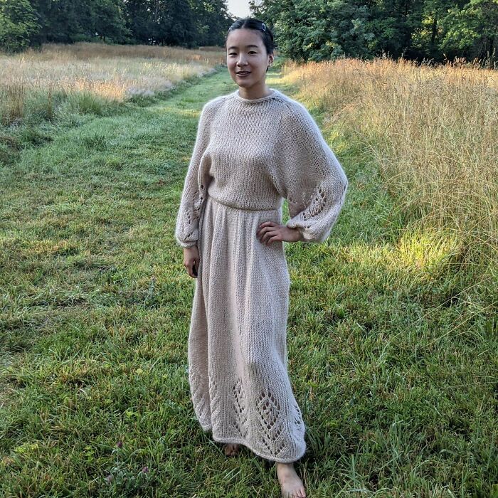 I Knitted A Dress Inspired By Alyosha Karamazov, A Character In My Favorite Book 