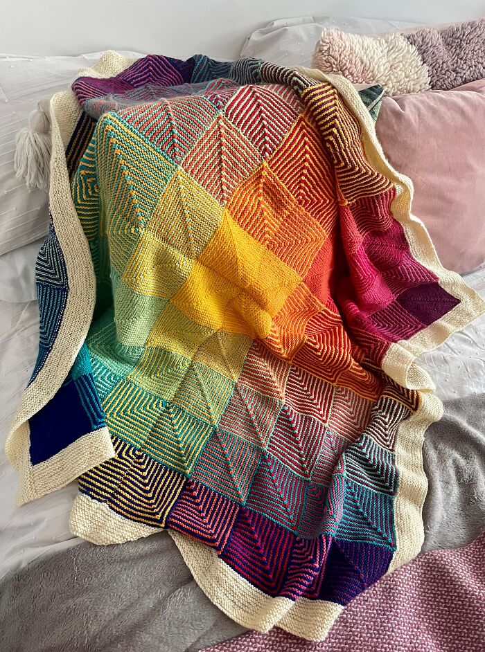 I Was Convinced I'd Finish This Blanket In The Six Months Before I Graduated In 2018. I Moved House Four Times And Am Studying For My Second Masters Degree, But I’ve Finally Defeated It!