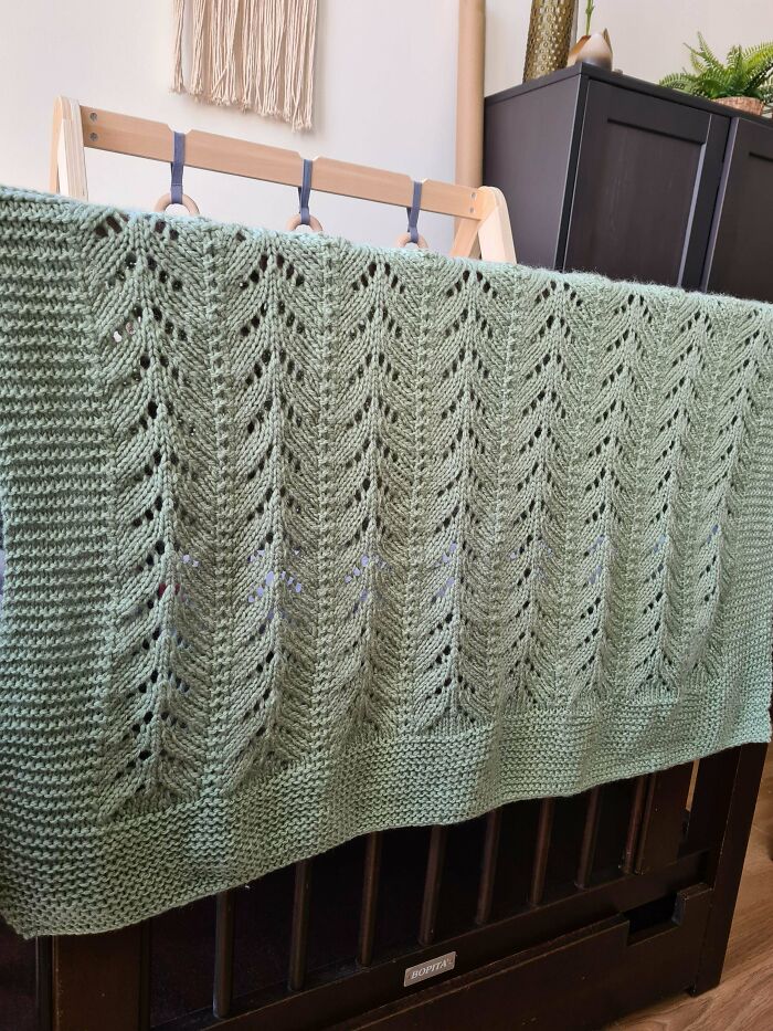 It May Not Be Much, But Finishing This Blanket After Taking A Break From Knitting Due To Depression Is A Big Win For Me!