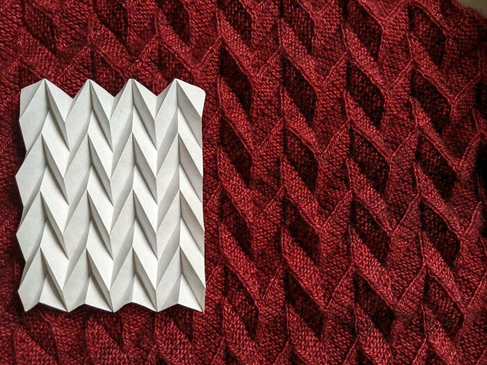 Tested This Shawl Pattern Inspired By Origami & So Did Some Origami Too