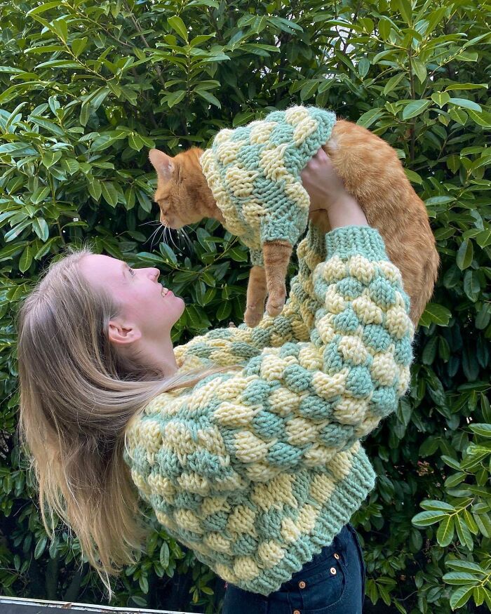 Matching Sweaters With My Bubble Buddy