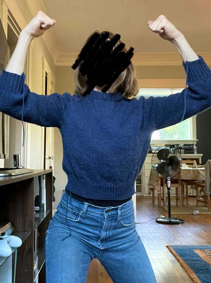 When You Have No Idea How To Model But Your Friends Ask You To Send More Pictures Of You Wearing Your Latest Knitting Project 