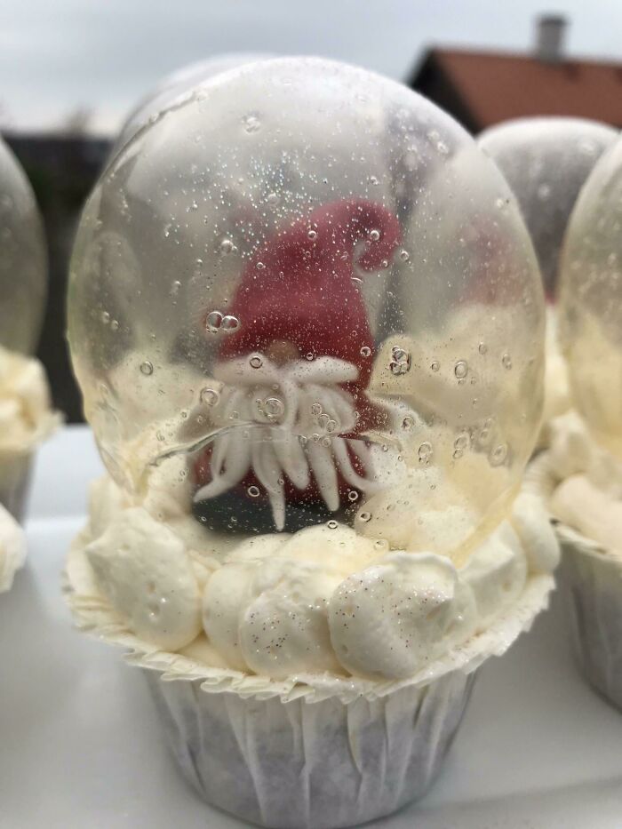 Snow Globe Cupcakes I Made To My Sons Mother In Law. She Was Hosting A Christmas Party