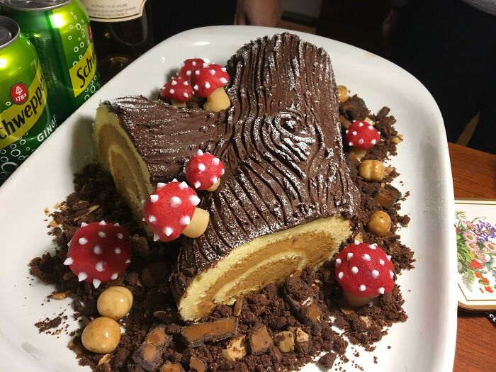 Homemade Yule Log For An Early Christmas Dinner