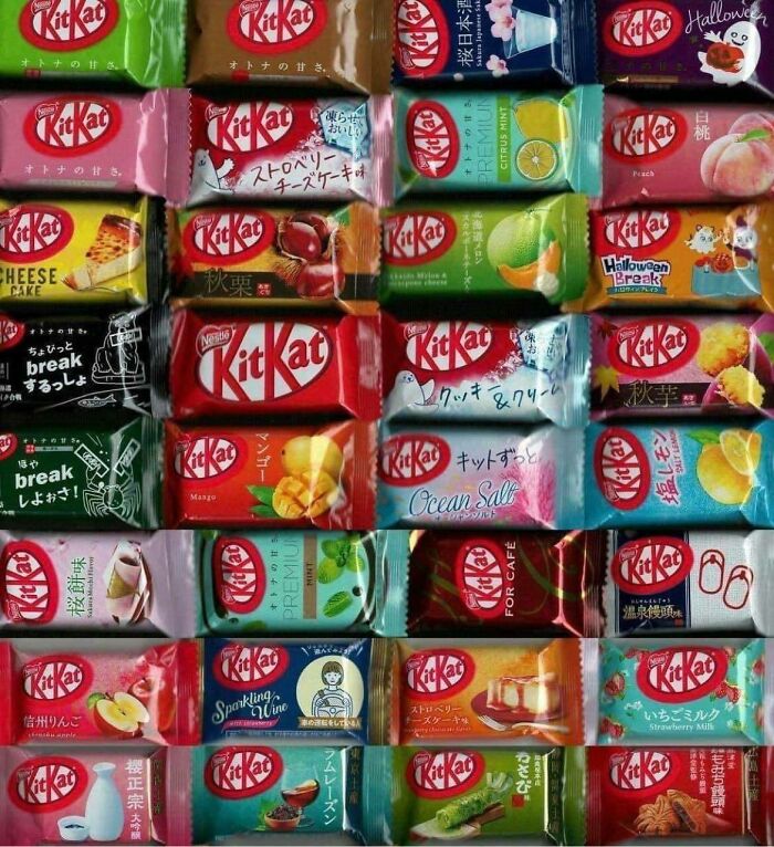 Some Of The Kitkat Flavours In Japan