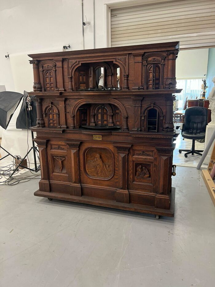 An Apostle Clock With Some Of Its Original Apostles - Which Spent A Lot Of Time Traveling Around The Us Through The 19th And 20th Centuries. It Is Over 15 Feet Tall When The Top Is On It
