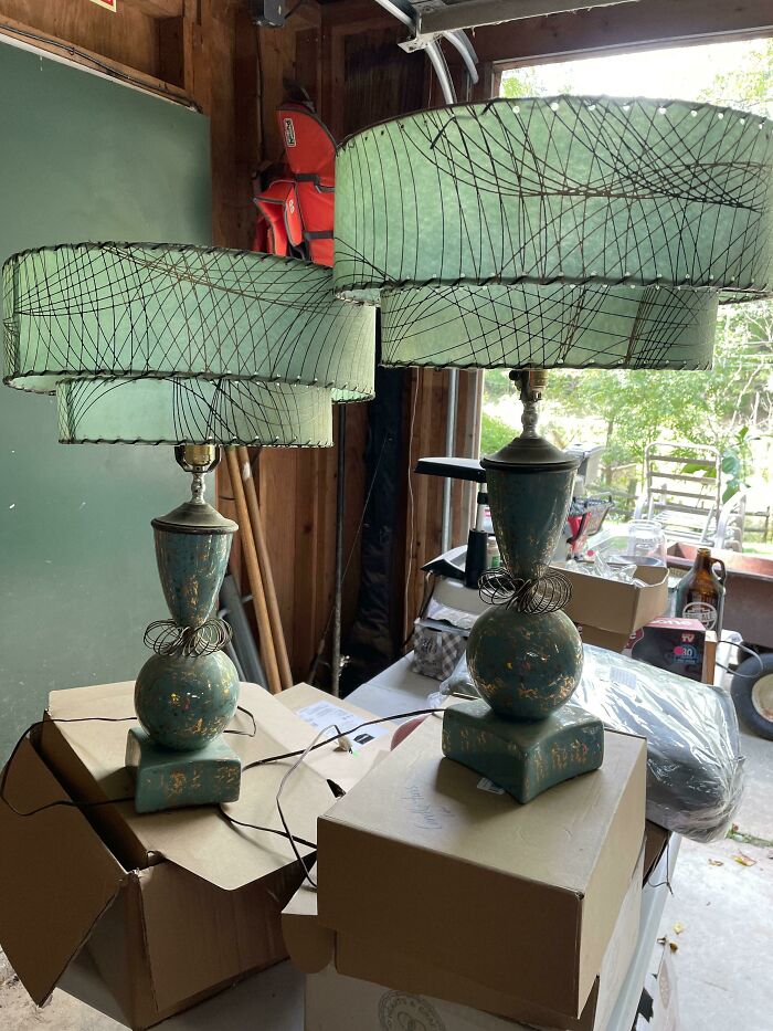 Getting Ready To Sell But Before They’re Gone Thought The Group Would Like! My Great Aunts, Unknown Origin. Lampshade Feels Like Skin 🙈