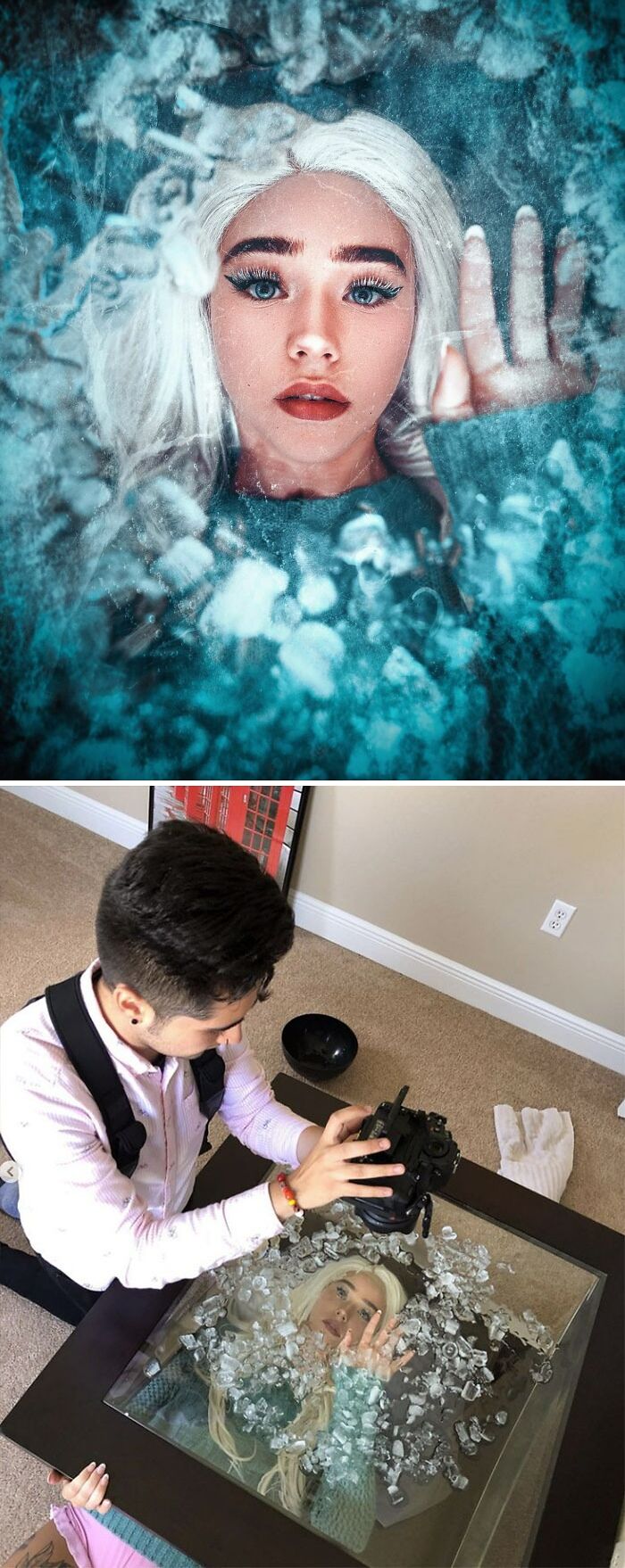 Use A Glass Coffee Table To Create An Interesting Frame