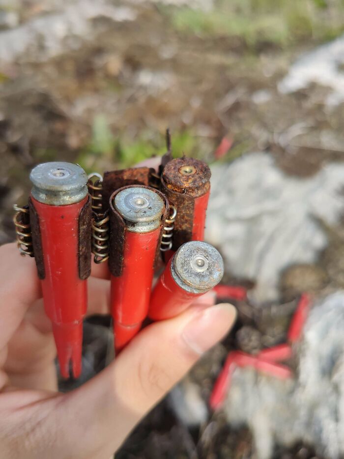 Plastic And Metal Bullets? Some Are In A Chain Together Like In A Machine-Gun Some Are Loose