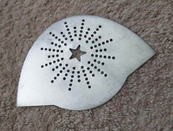 Thin Decorated Metal Plate, 7 Inches Long