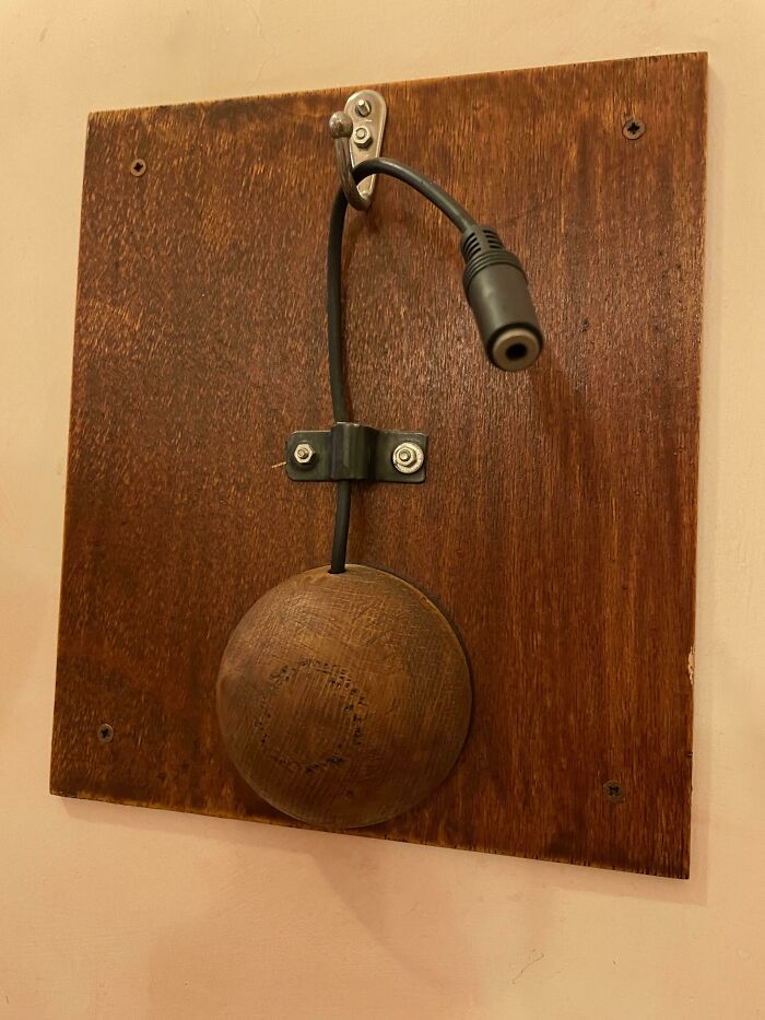 Wooden Block With What Looks Like An Aux Chord Coming Out. Found In My Hotel Room In Rome, There Are Four Of Them In The Room Next To The Beds