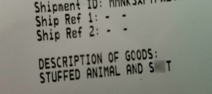 I Shipped A Toy And A Shirt. Here's The Receipt